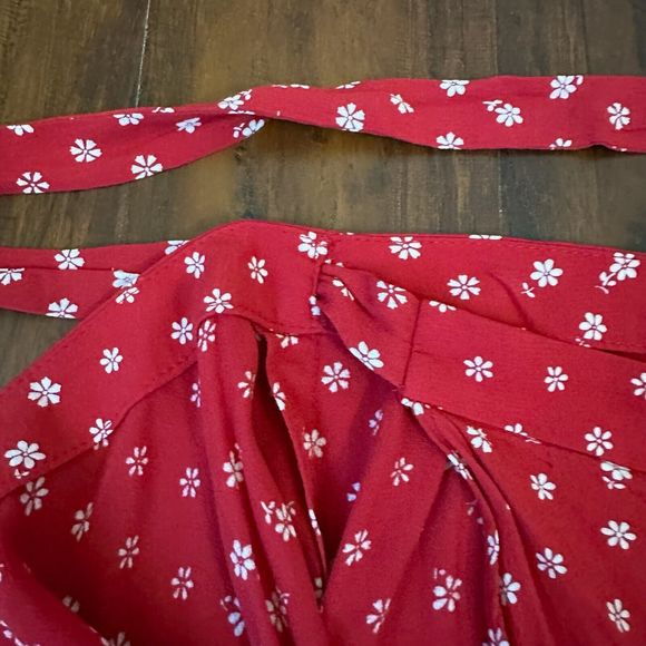 NWOT MADEWELL Red Wrap Mini Skirt in Bandana Flower - Picture 8 of 12